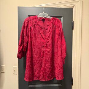 TORRID Harper Chiffon Pullover 3/4 Sleeve Blouse Red 3x